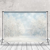Lofaris Snowy Winter Forest Path Natural Scenery Backdrop